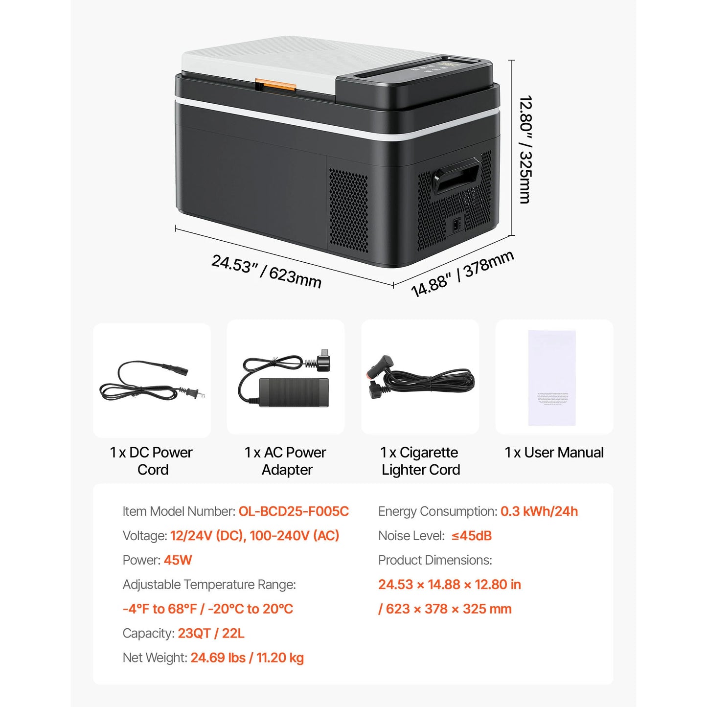 SucceBuy Car Refrigerator Portable Compressor Cooler Mini Fridge 12V DC