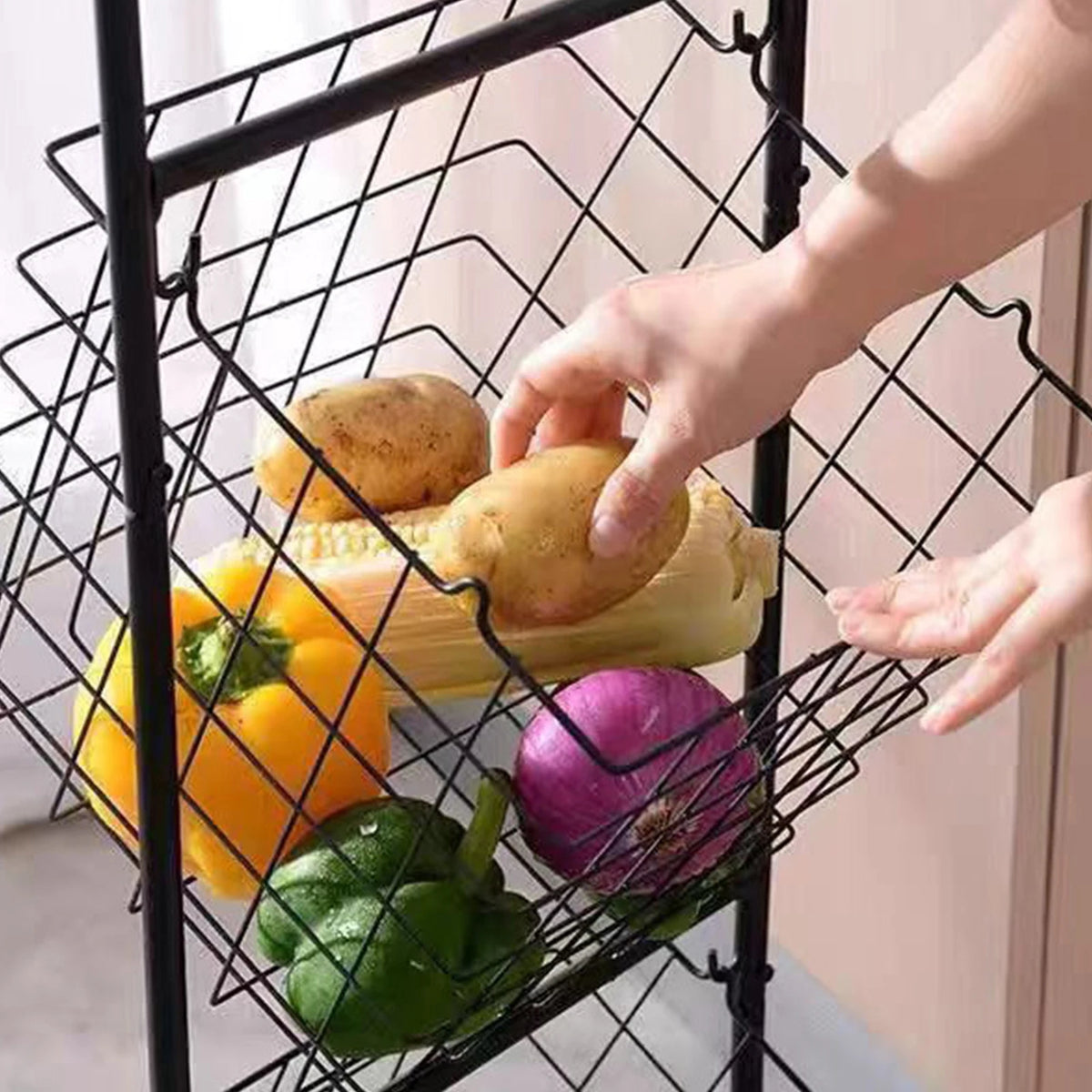 ATUOTIN Three Tier Storage Rack With Removable Baskets