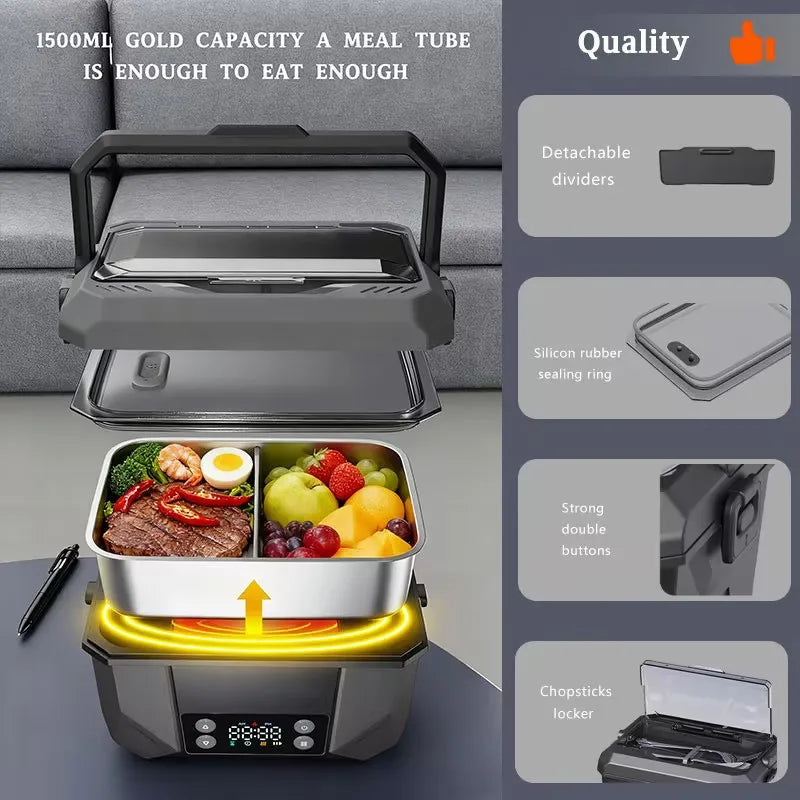 Portable Electric Heating Lunch Box With USB Food Warmer