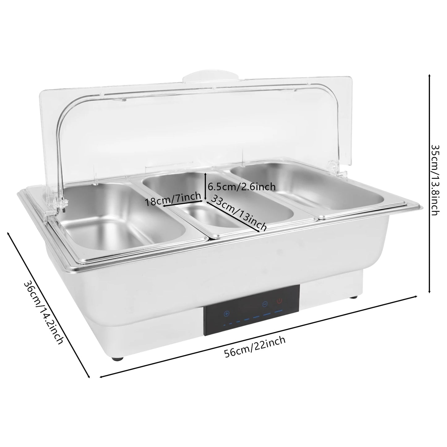 Electric Chafing Dish Buffet Chafer With Stainless Steel Touch Control