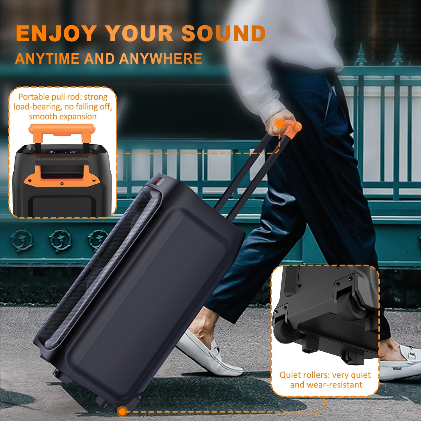 FanFun Karaoke Machine With Portable Bluetooth Speaker And Two Microphones