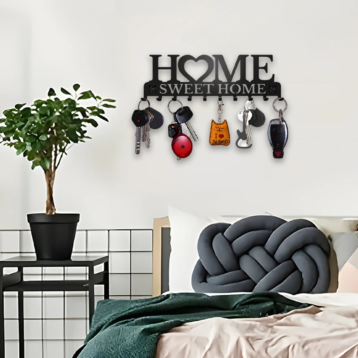 Stainless Steel Wall Mount Key Holder With 10 Hooks