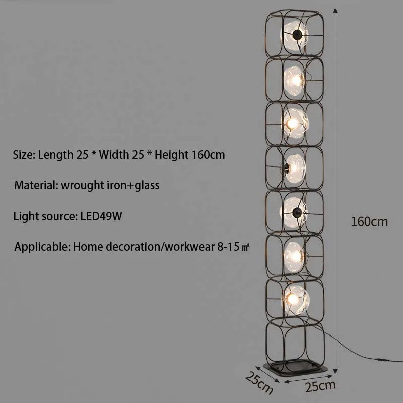 JIAYOOR LED Metal Floor Lamp Chrome Finish Modern Bauhaus Style