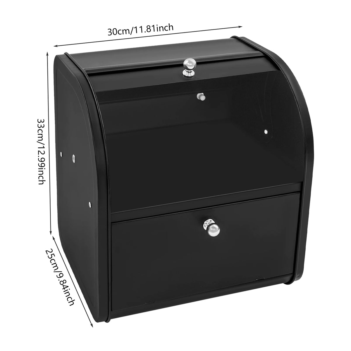Two Tier Roll Top Bread Box With Ventilated Storage Container
