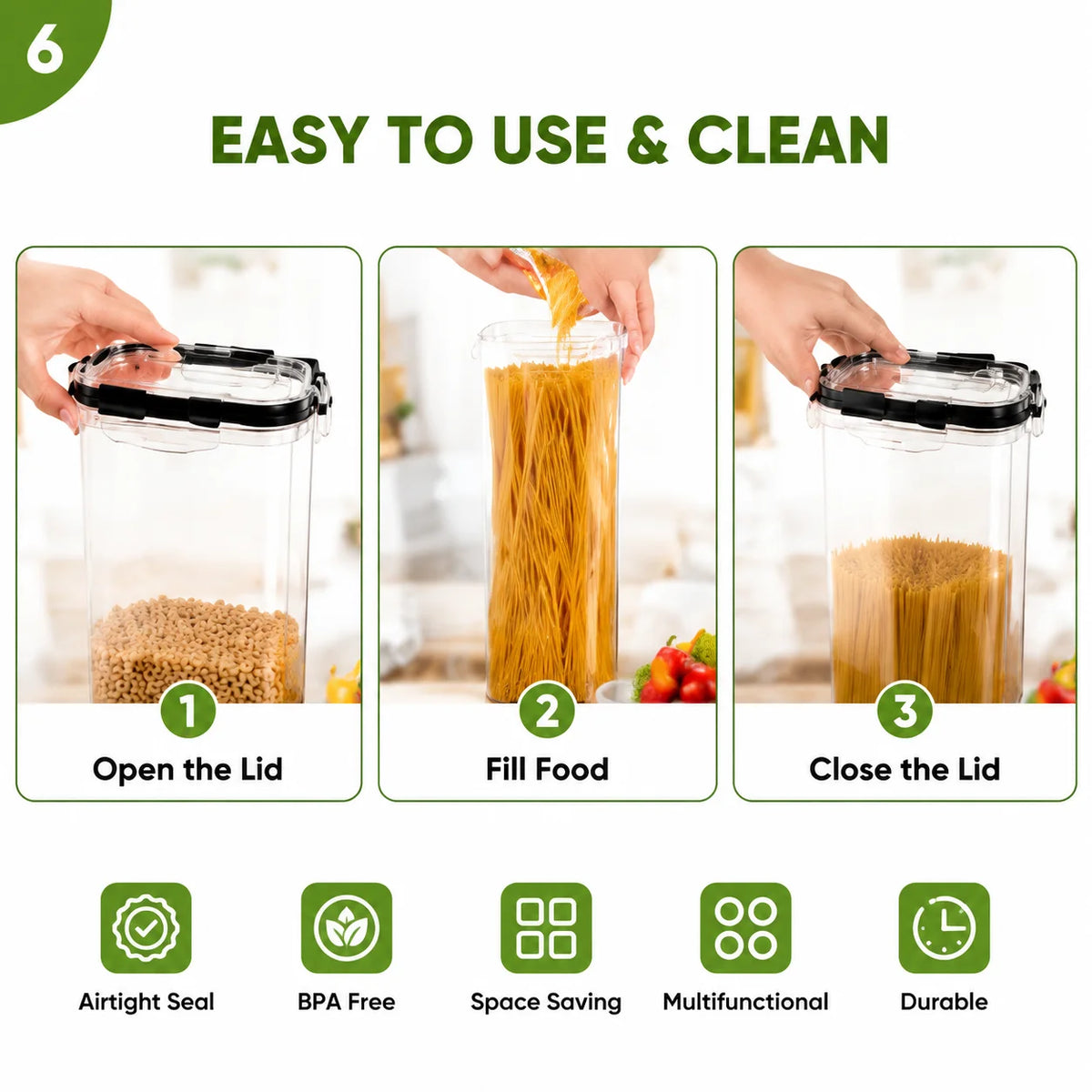 AEHOME Airtight Food Storage Containers With Lids