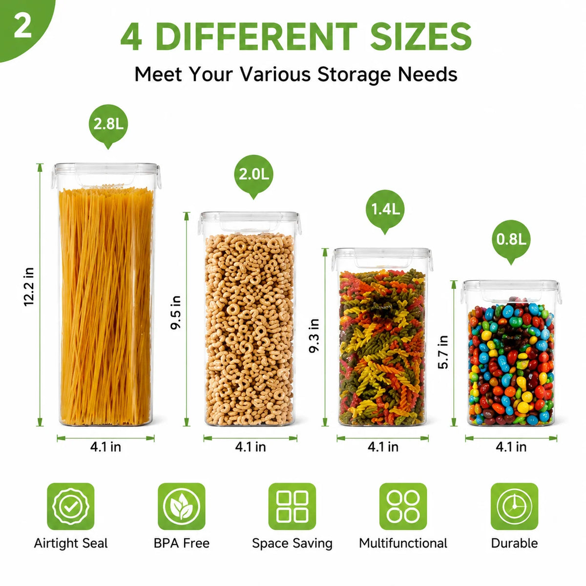 AEHOME Airtight Food Storage Containers With Lids