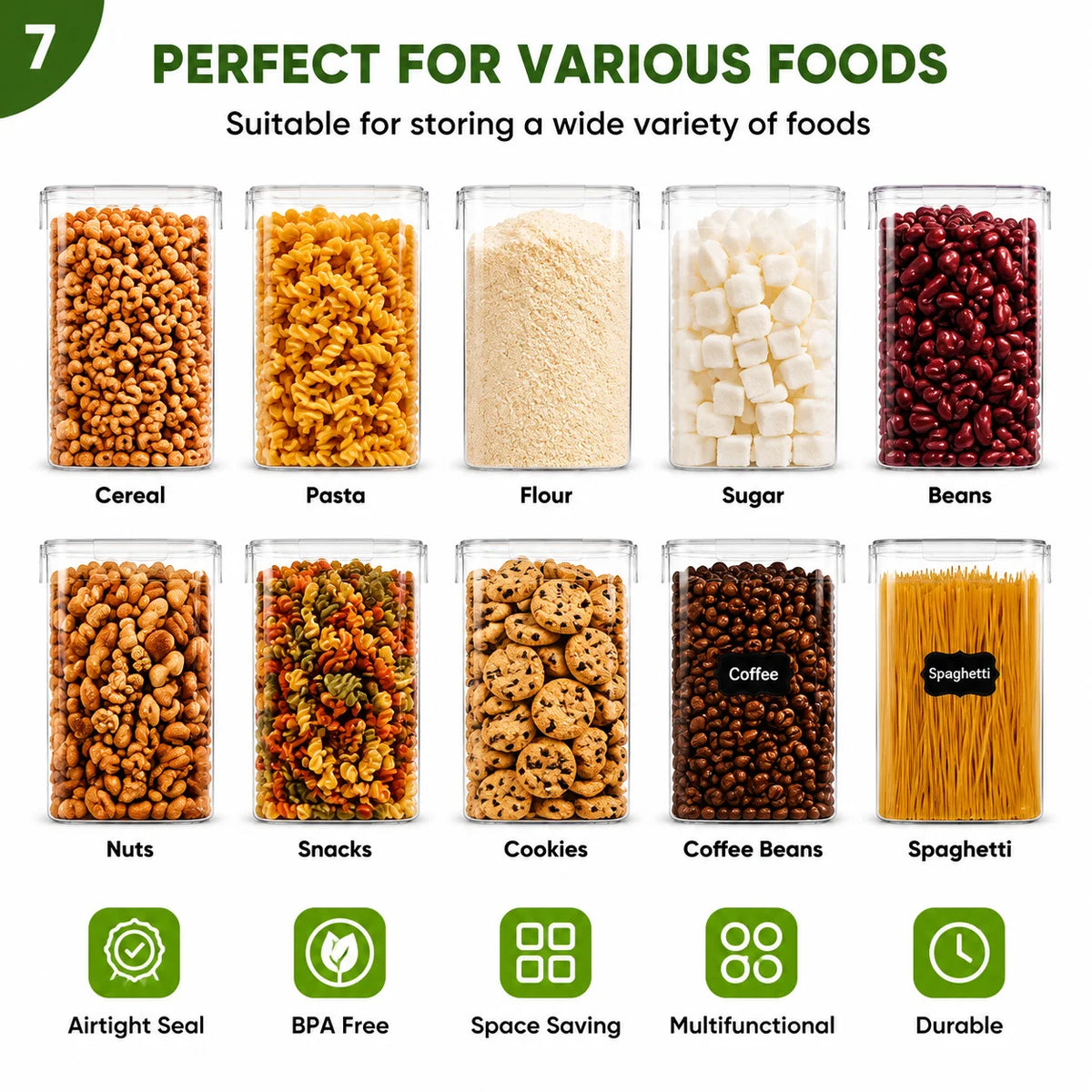 AEHOME Airtight Food Storage Containers With Lids