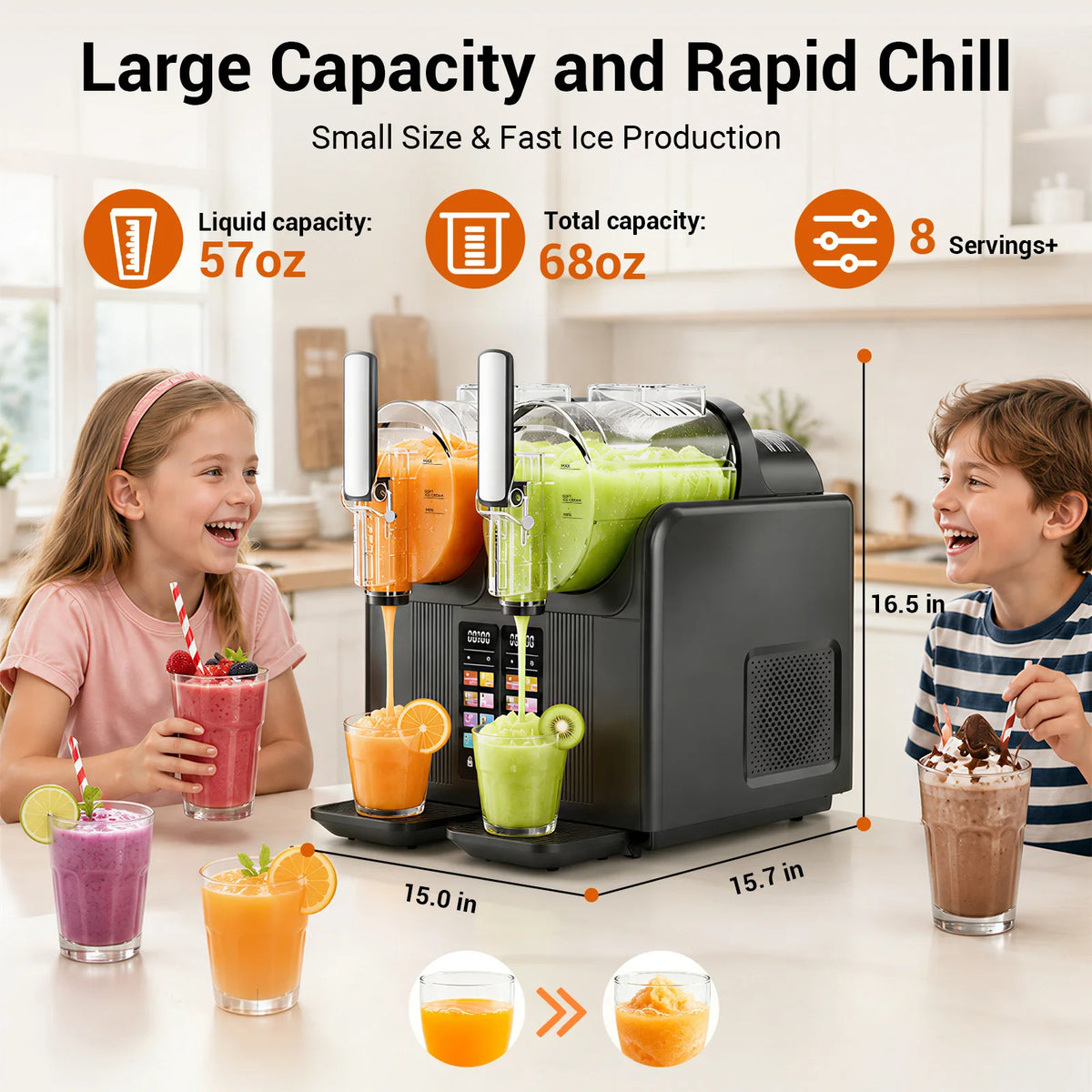 Frozen Drink Slushie Machine With Preset Modes And LED Display