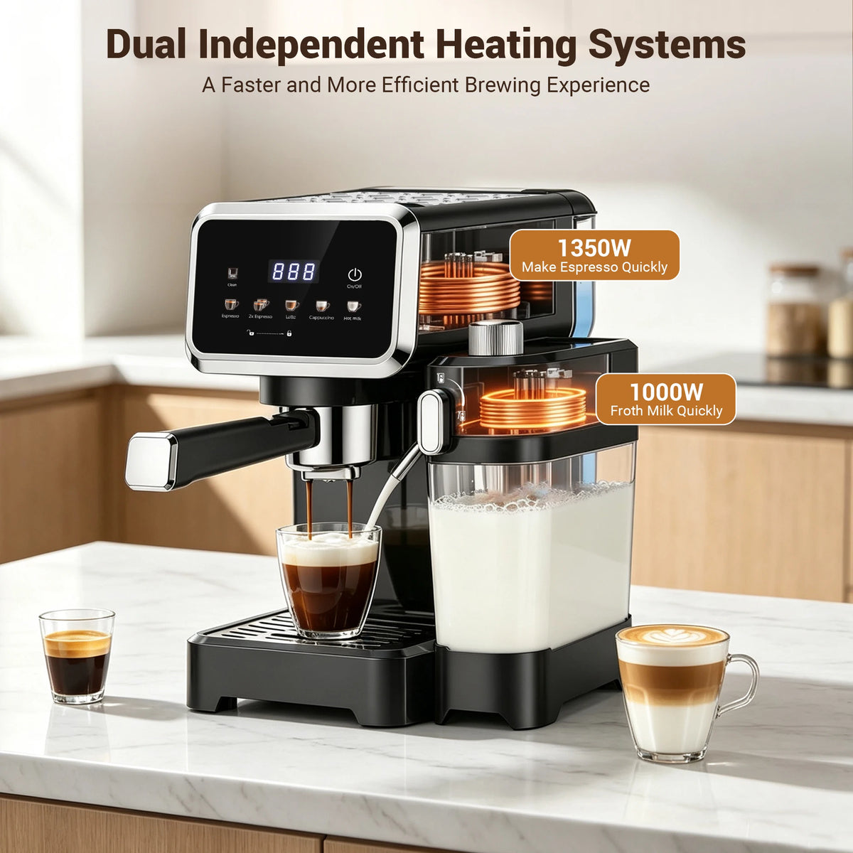 Touchscreen Espresso Machine With Automatic Milk Frother And Dual Boiler