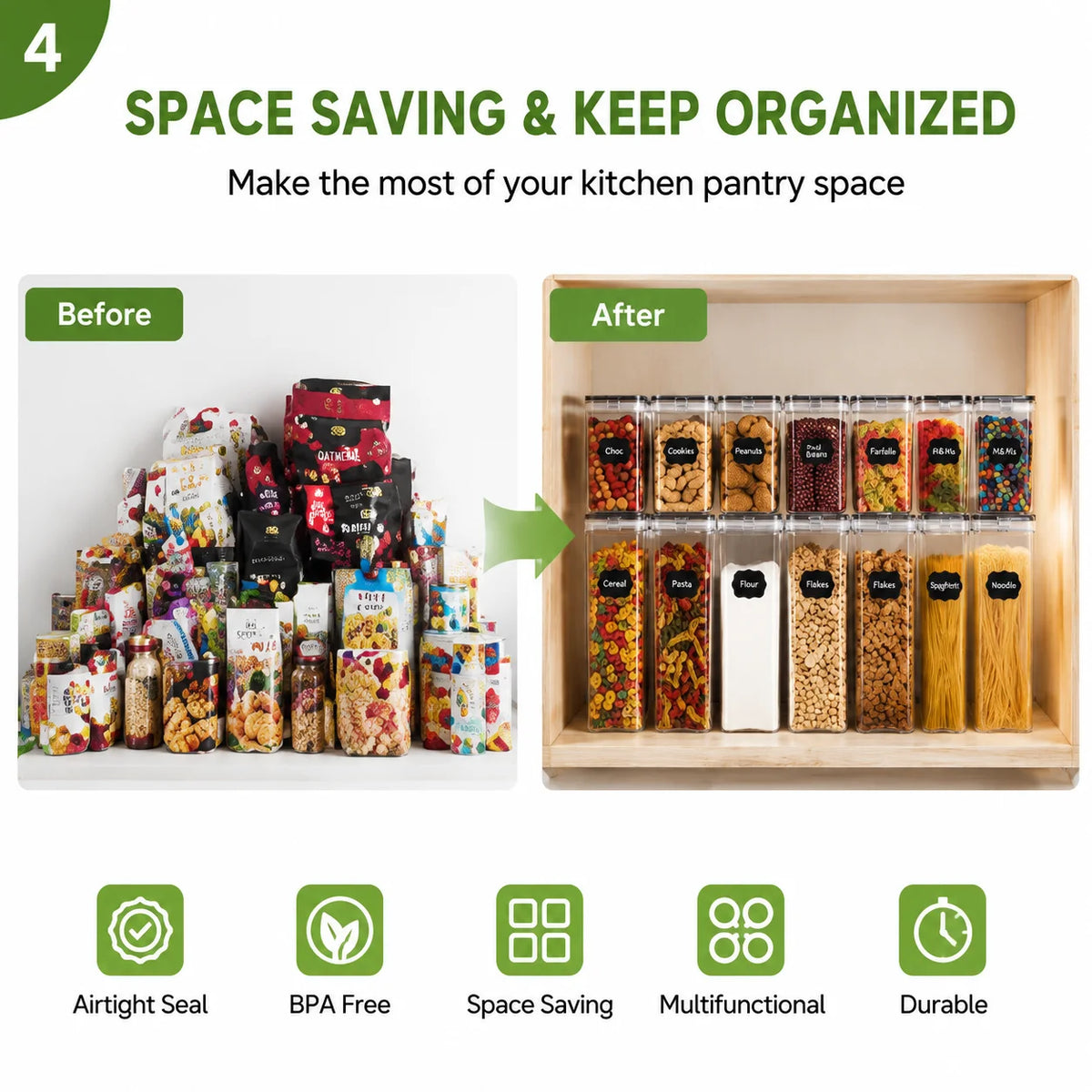 AEHOME Airtight Food Storage Containers With Lids