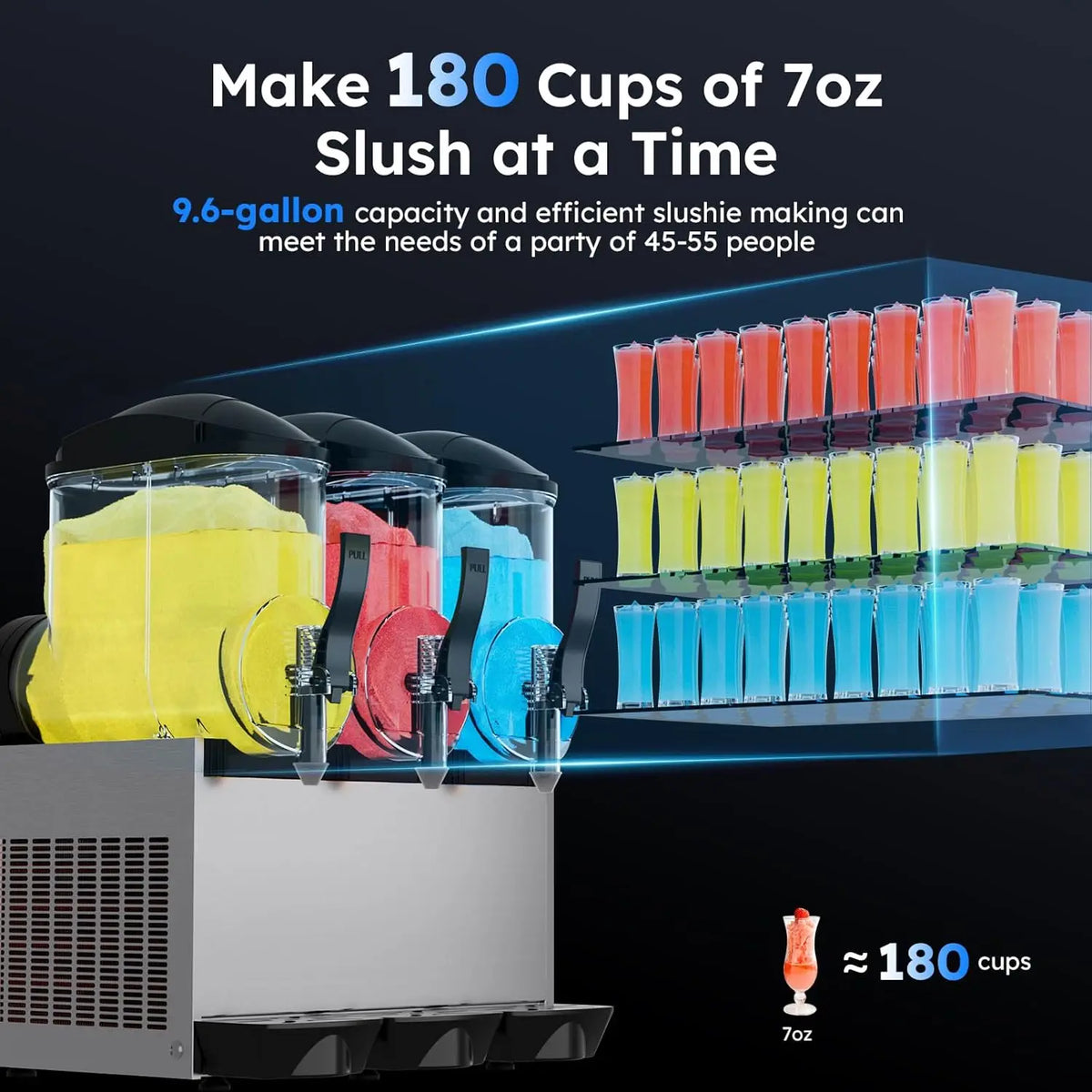 Mojgar Commercial Margarita And Slushy Machine With Self Cleaning Mode
