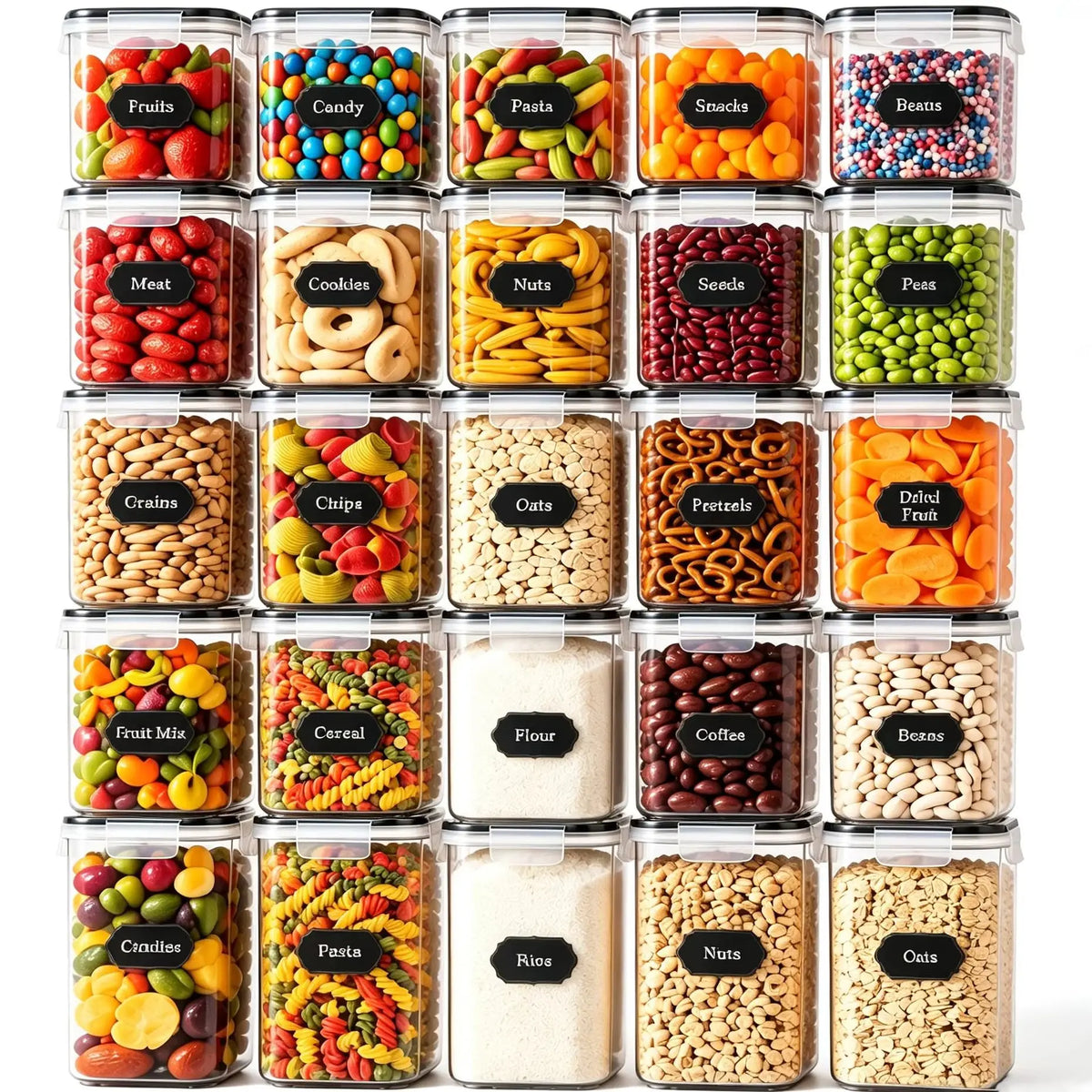 DIAMRI Stackable Airtight Food Storage Canisters for Kitchen Organization