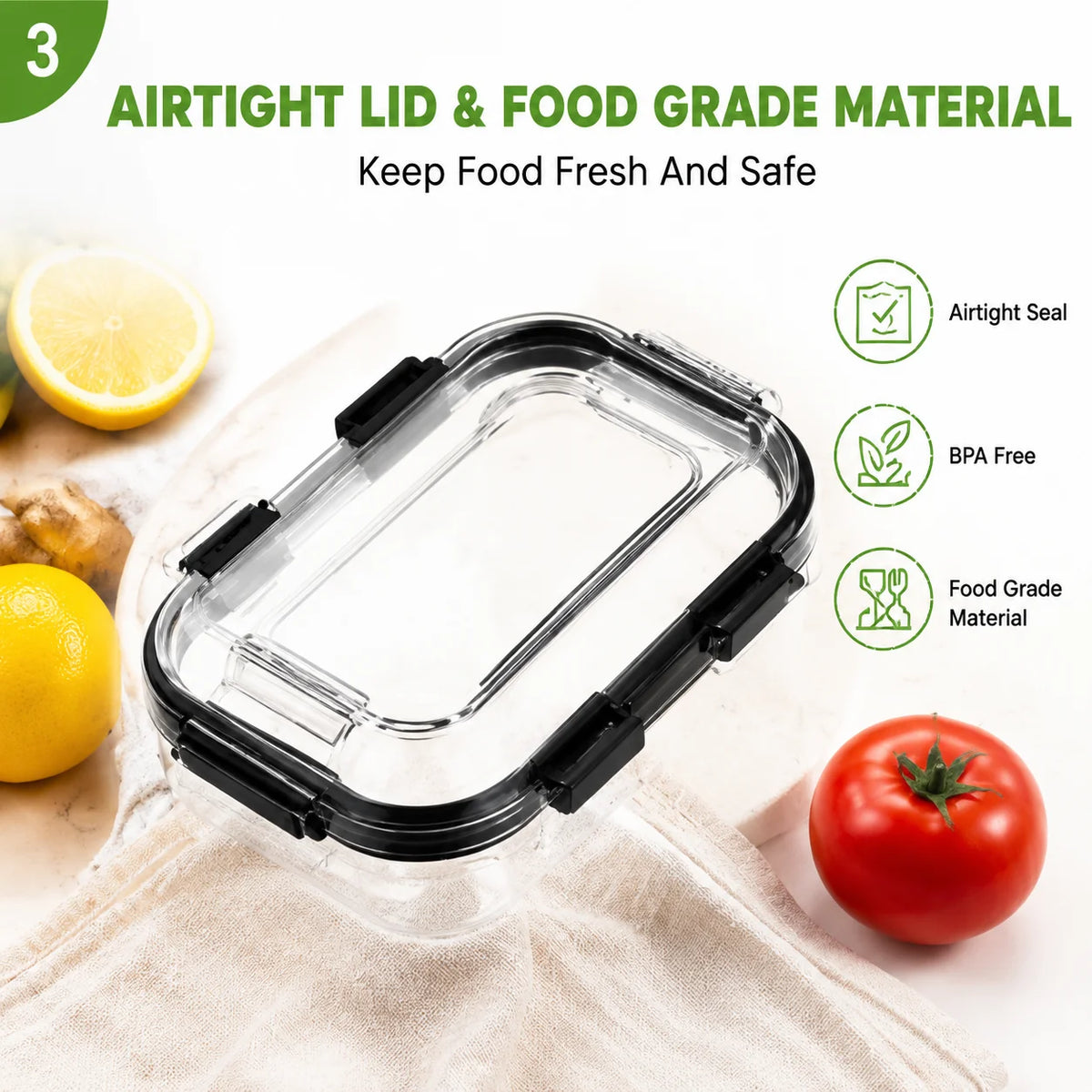 AEHOME Airtight Food Storage Containers With Lids