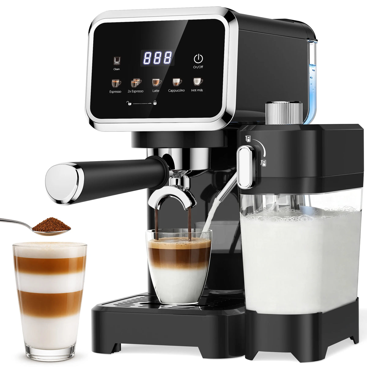 Touchscreen Espresso Machine With Automatic Milk Frother And Dual Boiler
