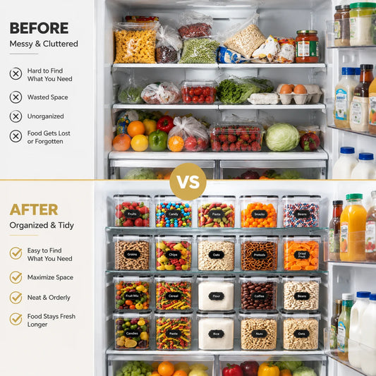 DIAMRI Stackable Airtight Food Storage Canisters for Kitchen Organization