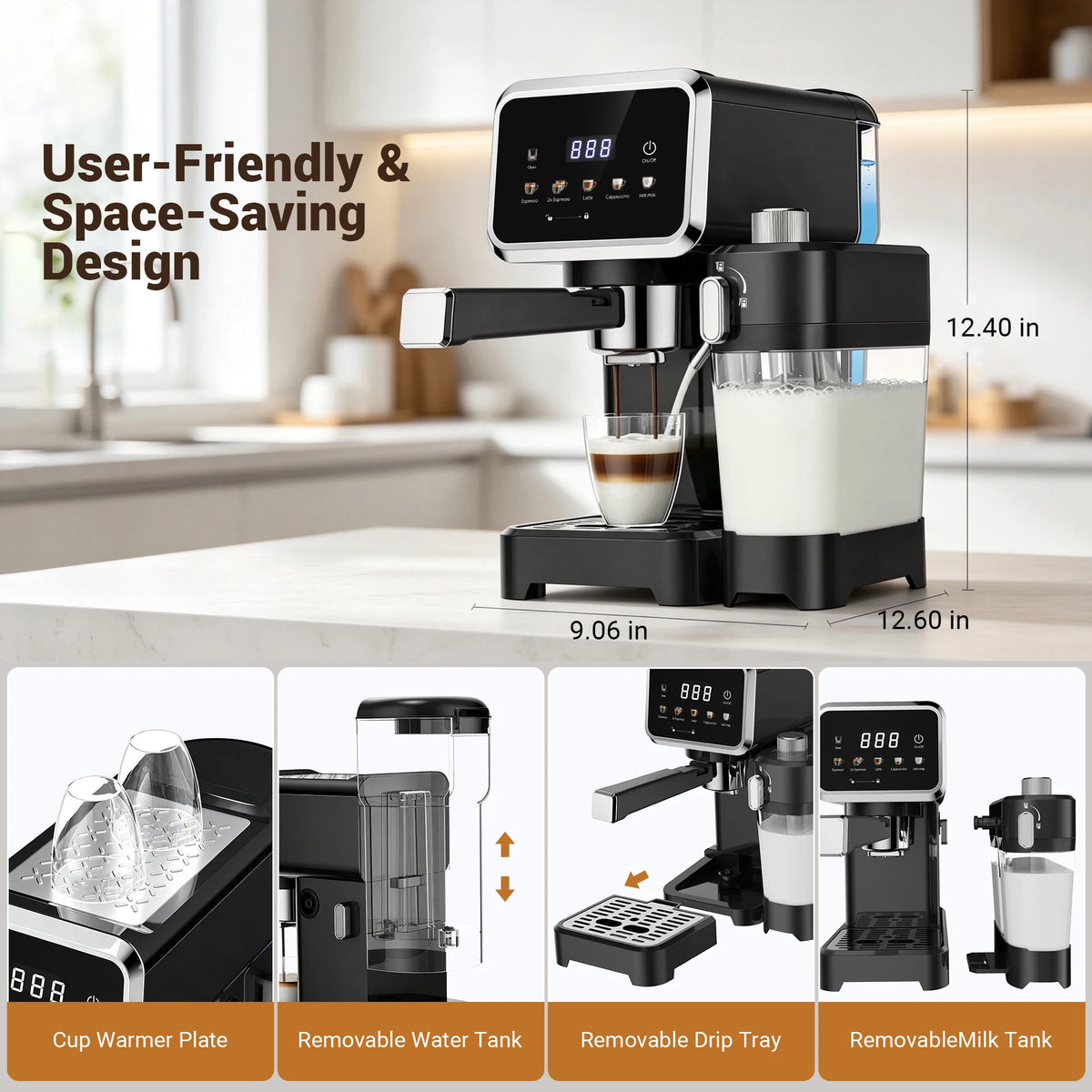 Touchscreen Espresso Machine With Automatic Milk Frother And Dual Boiler