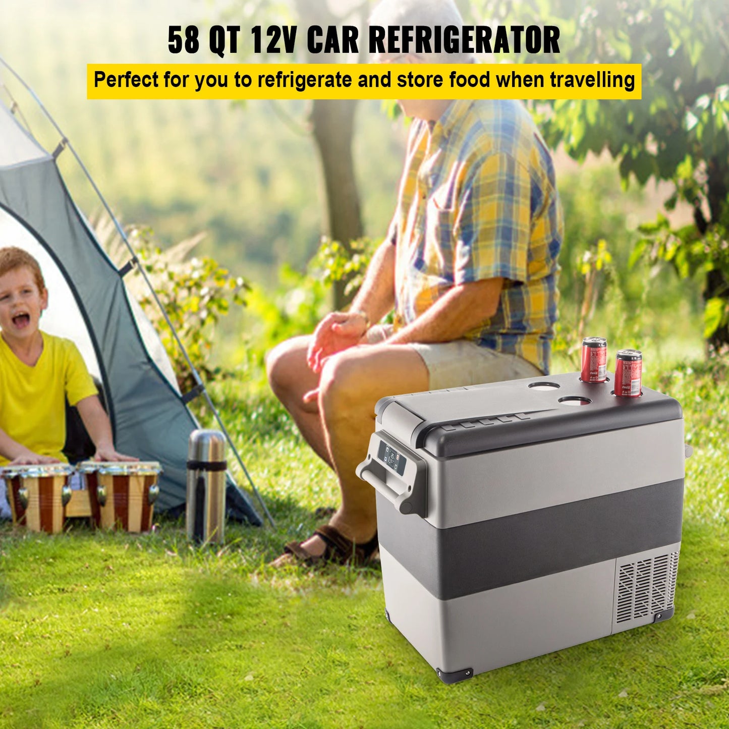 SucceBuy Car Refrigerator Portable Compressor Cooler Mini Fridge 12V DC