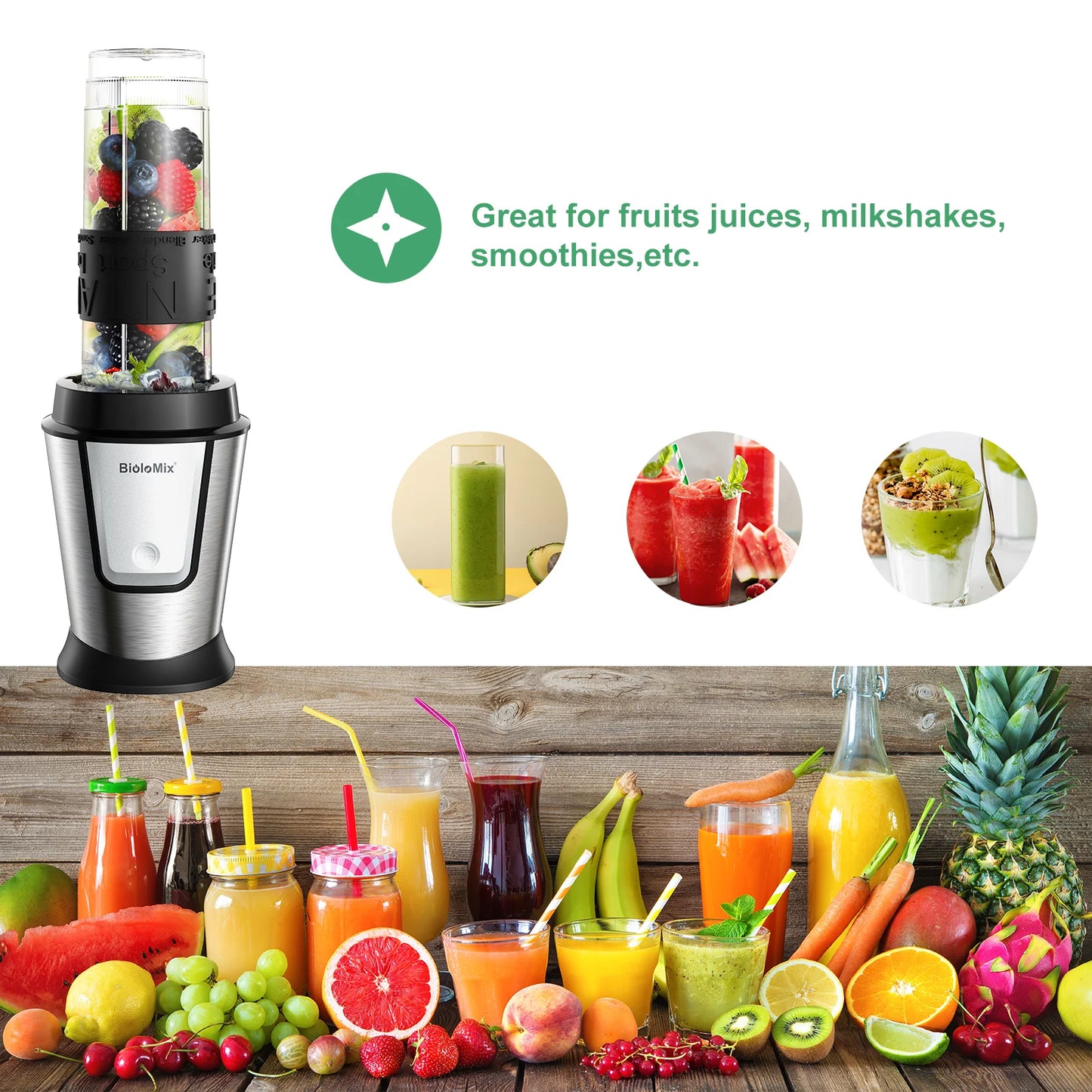 Biolomix 700W All-In-One Food Processor Juicer Blender