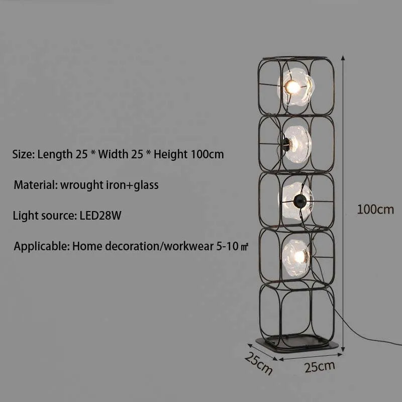 JIAYOOR LED Metal Floor Lamp Chrome Finish Modern Bauhaus Style