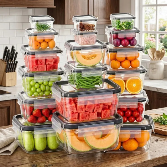 BPA Free Airtight Glass Food Storage Containers With Utensil Set