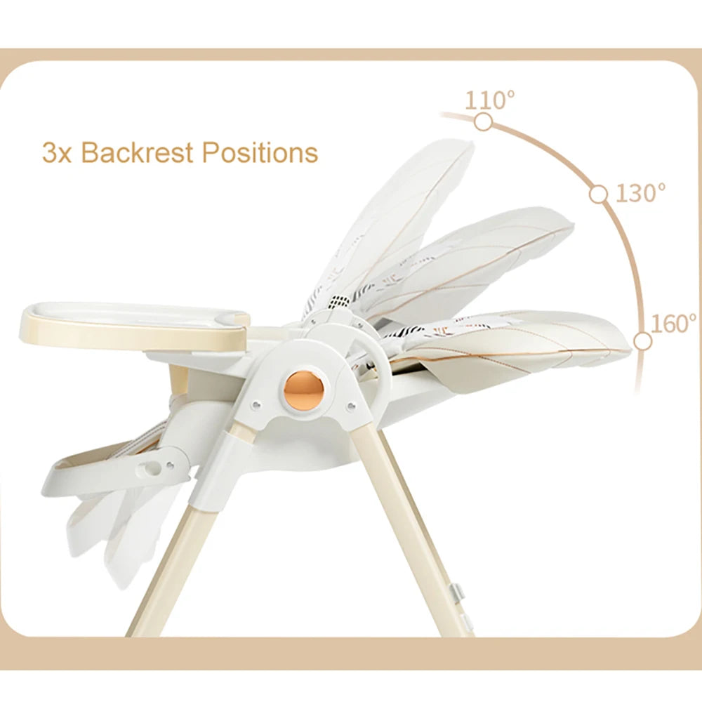 Luxury Baby High Chair With Removable Seat Tray Adjustable Height