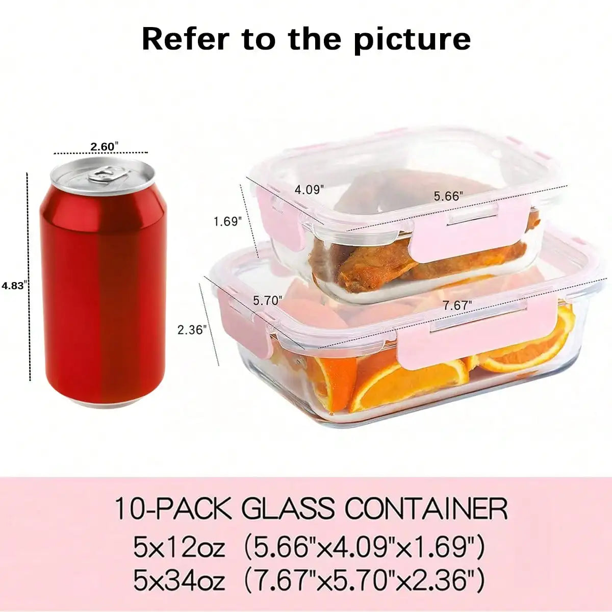 Glass Meal Prep Containers With Airtight Locking Lids
