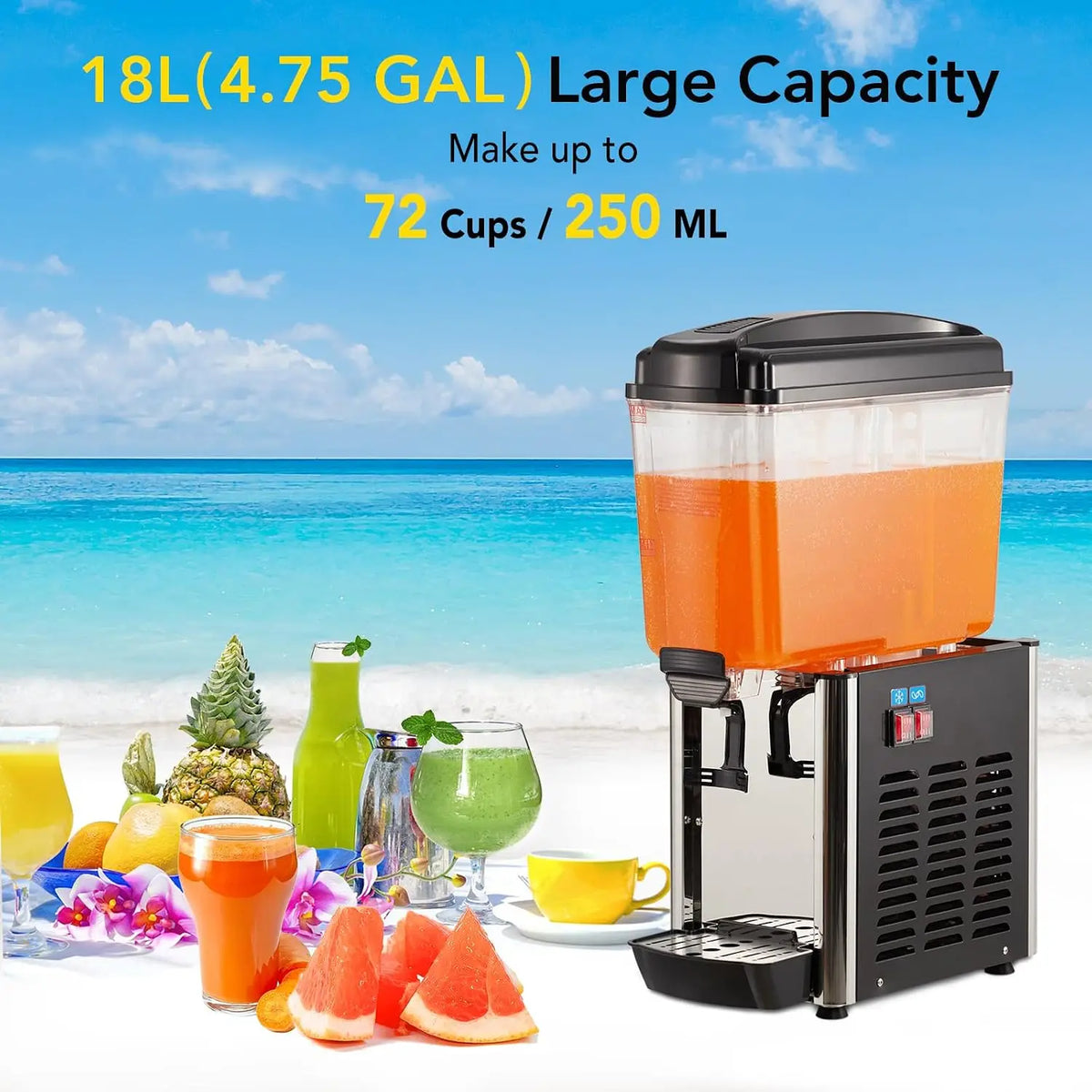 Tacleekii Commercial Stainless Steel Beverage Dispenser With Thermostat