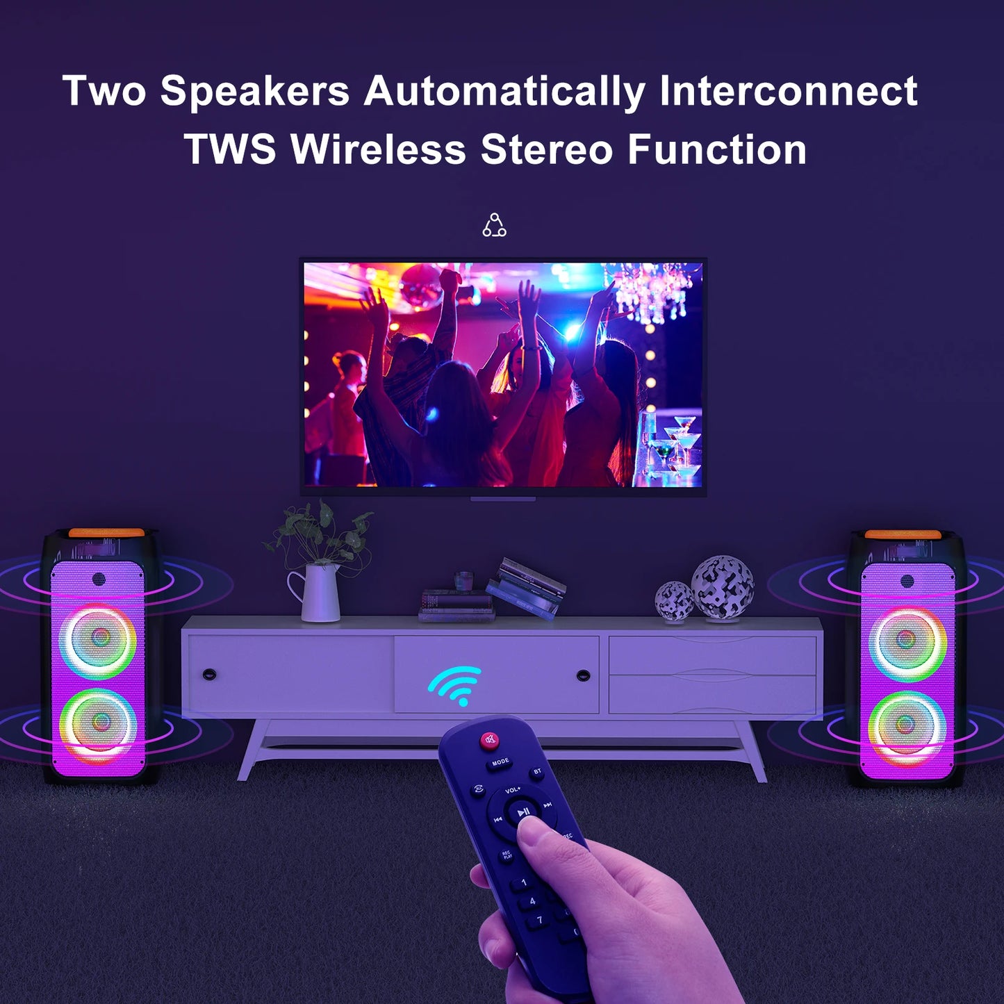 FanFun Karaoke Machine With Portable Bluetooth Speaker And Two Microphones