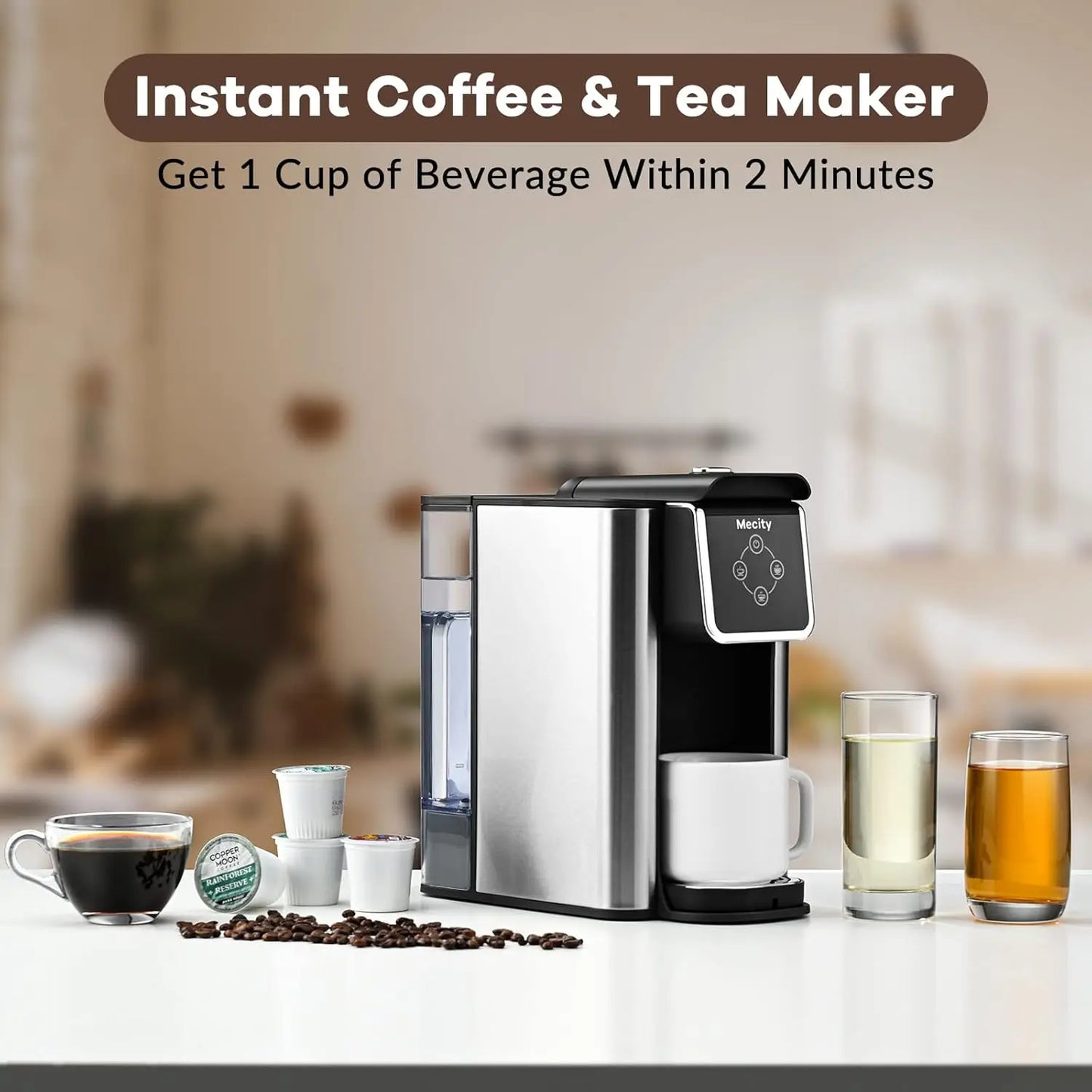 3-in-1 Single Serve Coffee Machine with K-Cup Compatibility