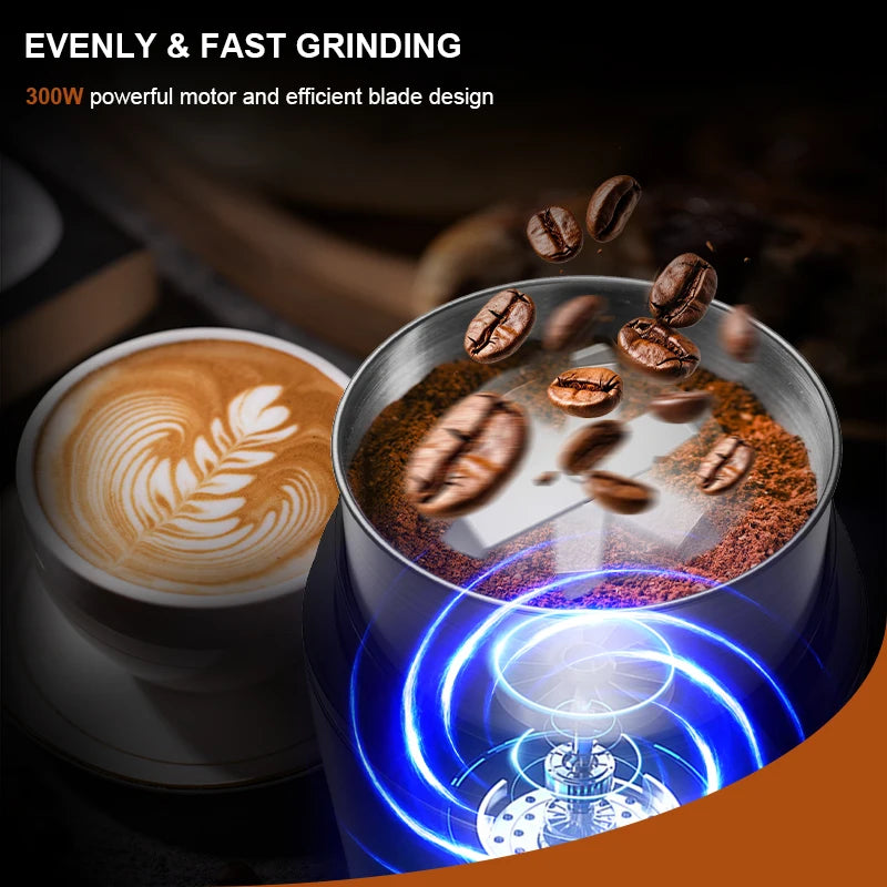 KIRAINAFLY Professional Coffee Grinder With Stainless Steel Cup