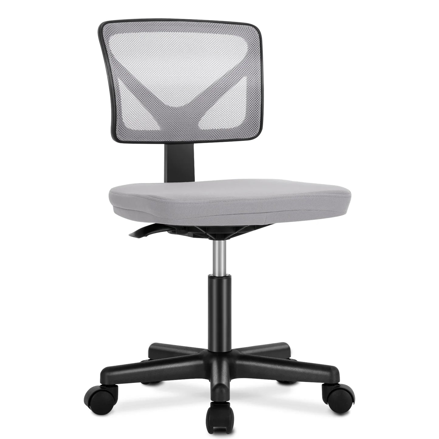 JHK Mesh Lumbar Support Armless Office Chair with Wheels
