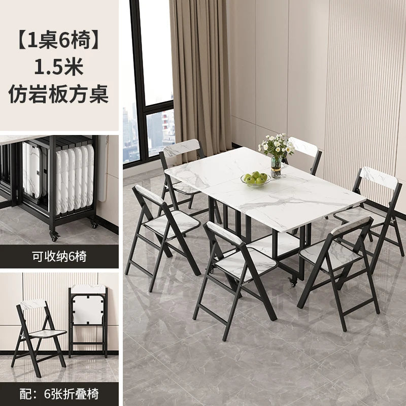 XMSJ Italian Luxury Folding Dining Table Modern Design
