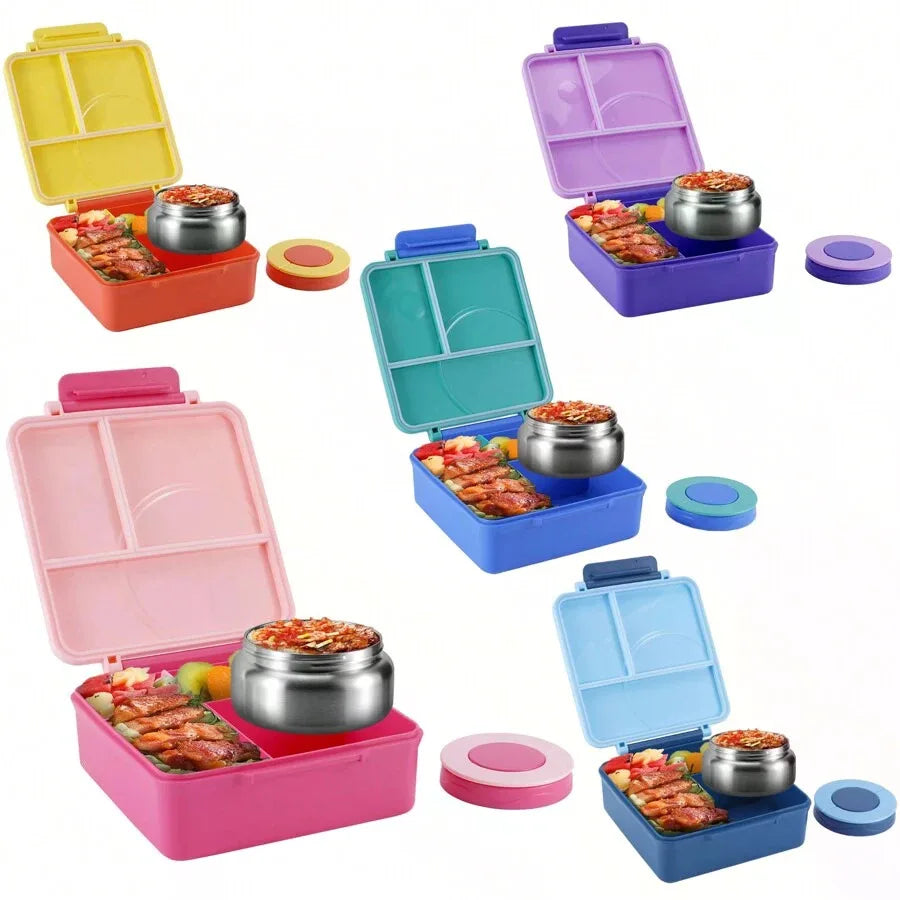 Leakproof Bento Lunch Box With Stainless Steel Thermos Jar
