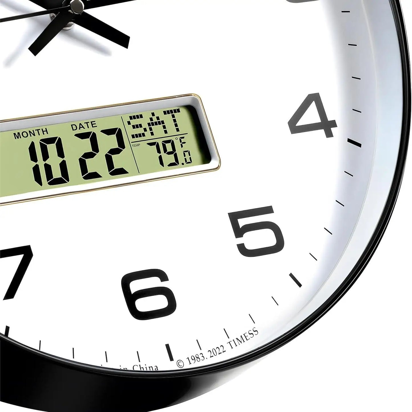 Calendar Wall Clock With Fahrenheit Temperature Display