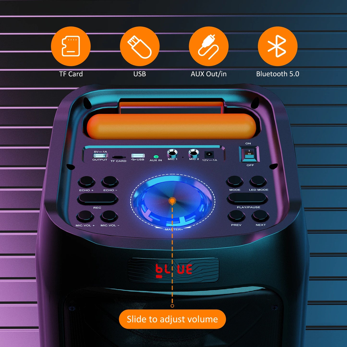FanFun Karaoke Machine With Portable Bluetooth Speaker And Two Microphones