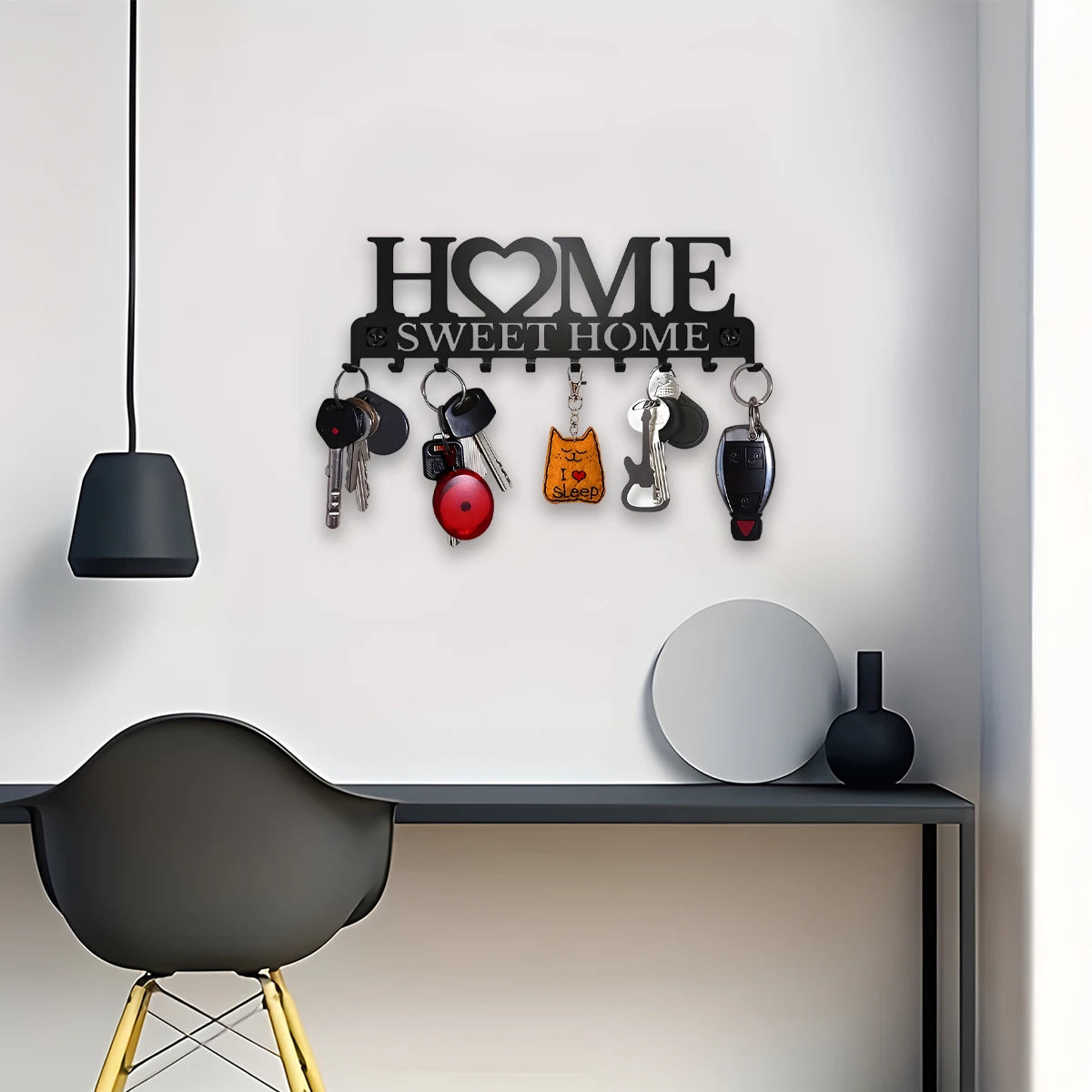 Stainless Steel Wall Mount Key Holder With 10 Hooks