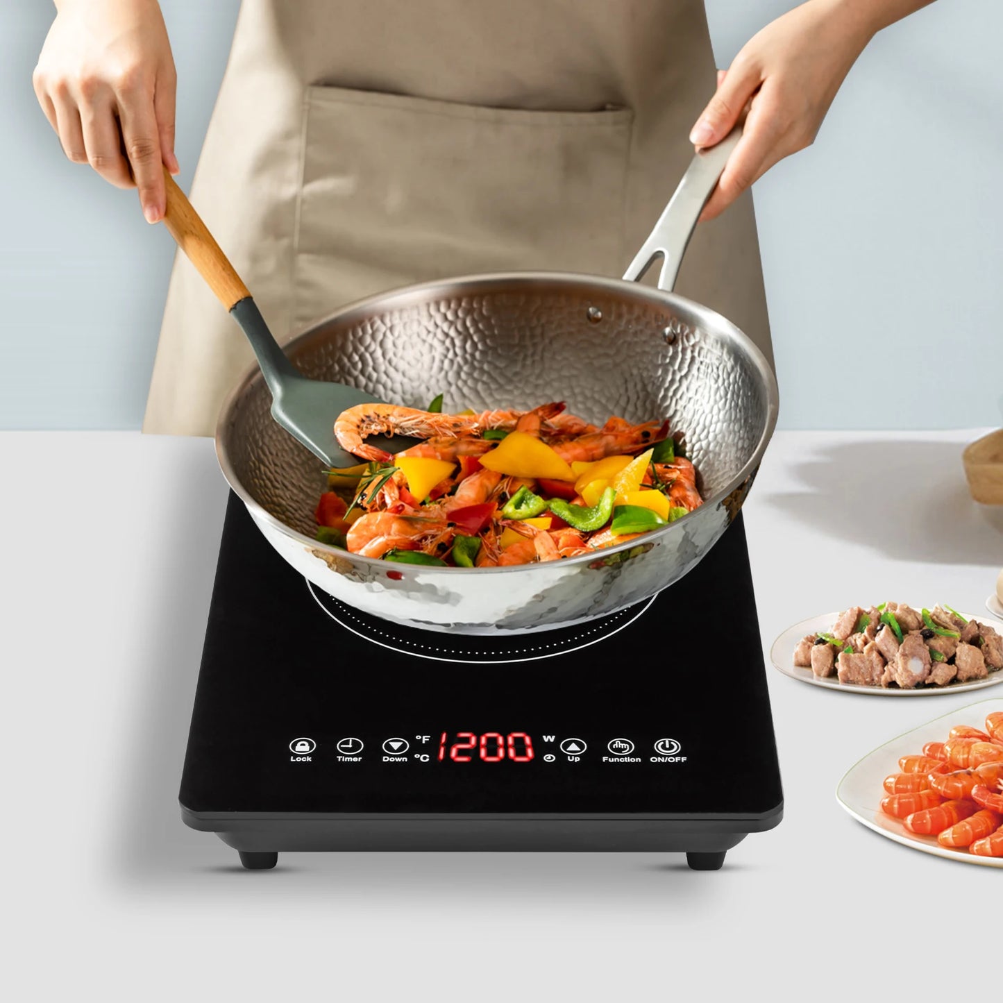 Sweetmile 1800W Induction Cooktop Portable Hot Plate Countertop Low Noise