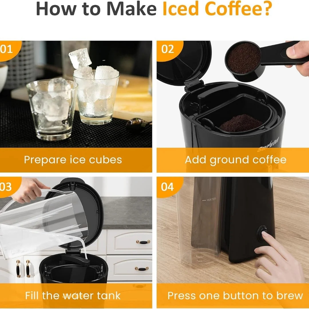 Portable Cold Brew Coffee Maker for Quick Iced Coffee