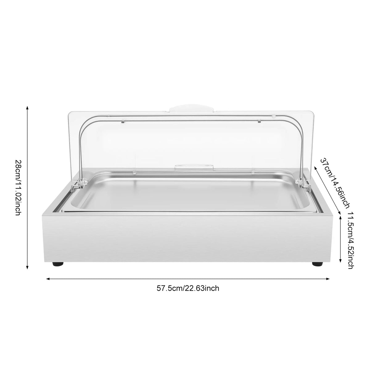 Bymaocar Stainless Steel Food Serving Tray With Clear Lid