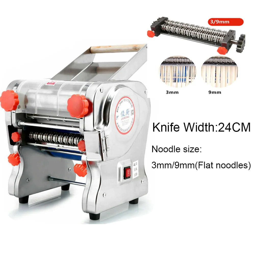 550W Electric Pasta Maker Noodle Machine Full Stainless Steel Dual Knife