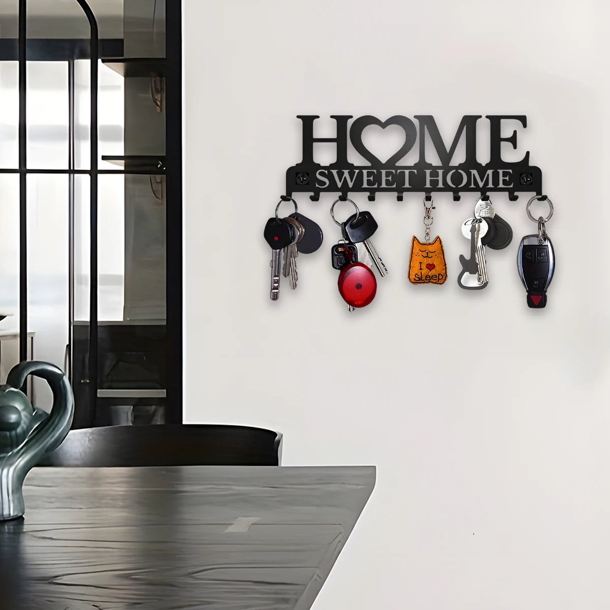 Stainless Steel Wall Mount Key Holder With 10 Hooks