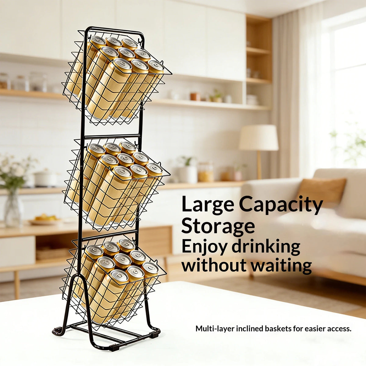 ATUOTIN Three Tier Storage Rack With Removable Baskets