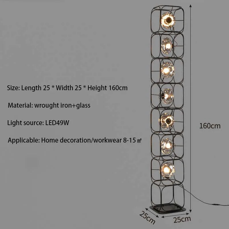 JIAYOOR LED Metal Floor Lamp Chrome Finish Modern Bauhaus Style