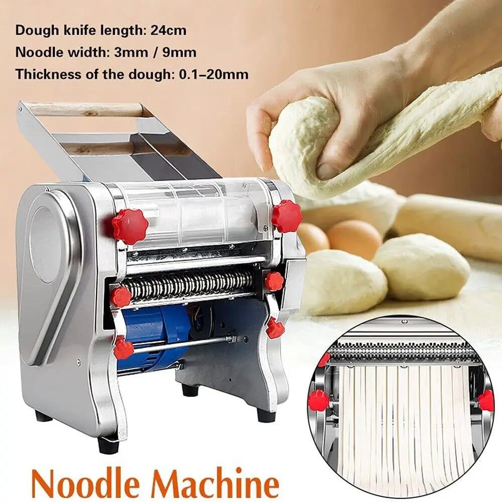 550W Electric Pasta Maker Noodle Machine Full Stainless Steel Dual Knife