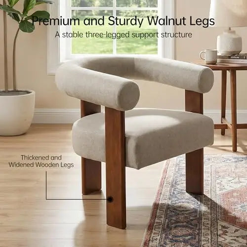 Mid Century Modern Upholstered Barrel Accent Chairs, Set of 2