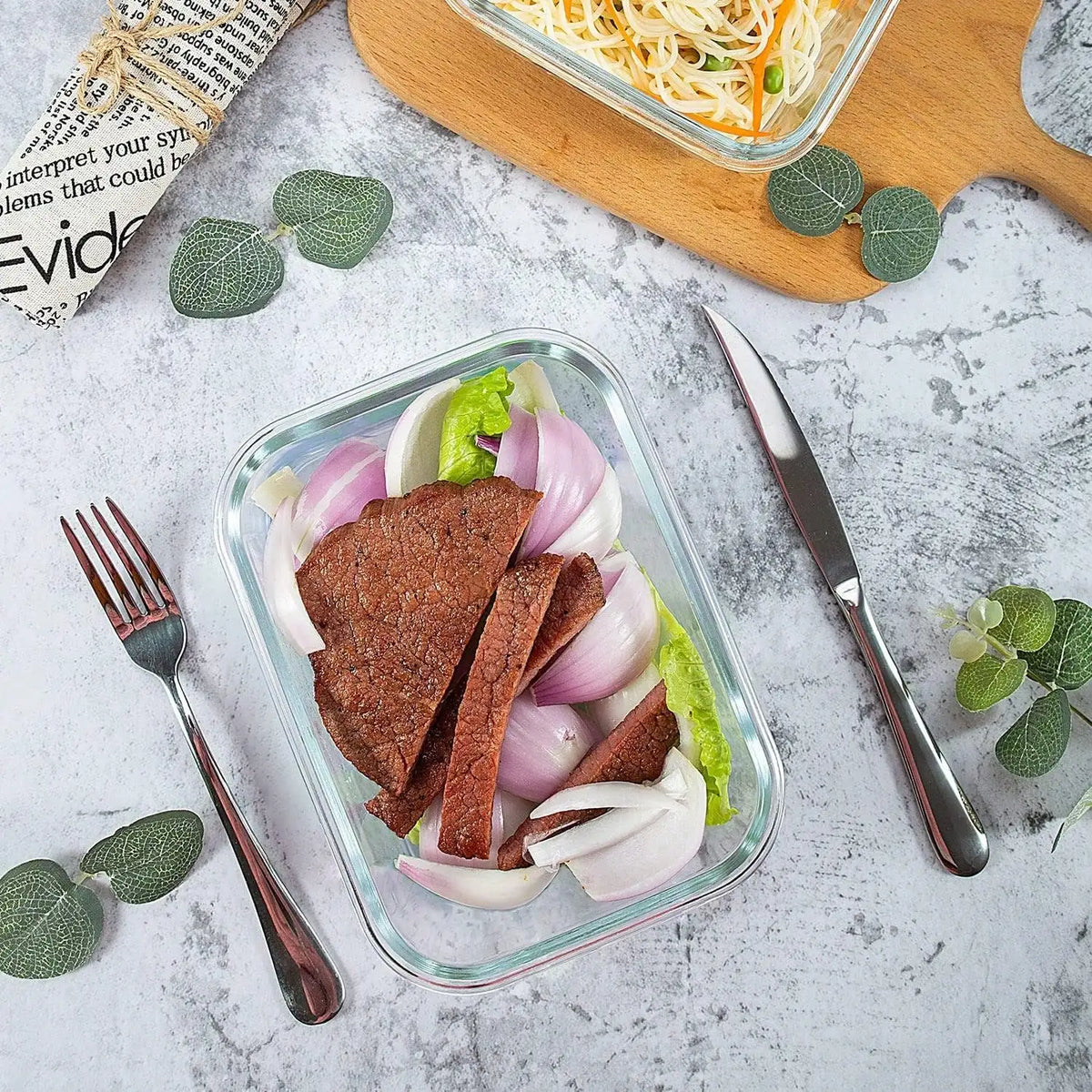 Glass Meal Prep Containers With Airtight Snap Lids