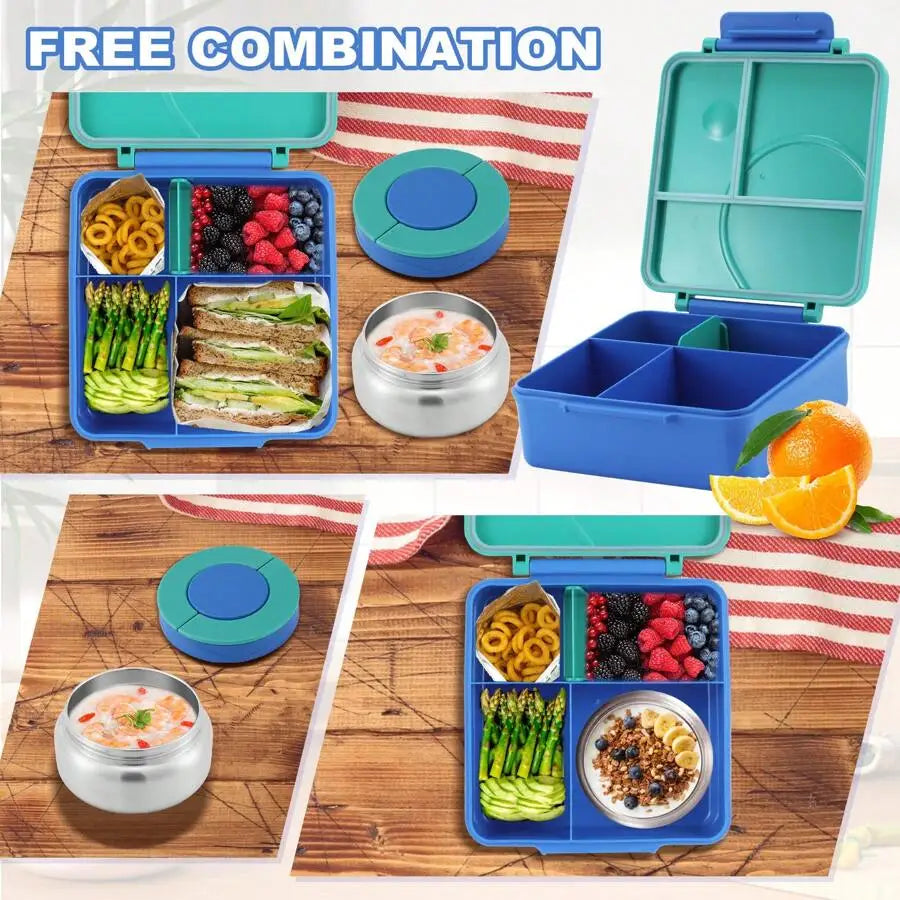 Leakproof Bento Lunch Box With Stainless Steel Thermos Jar