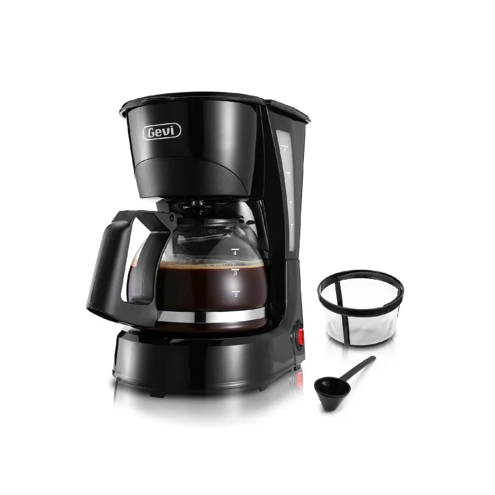 Gevi Compact Coffee Maker With Reusable Filter And Warming Plate