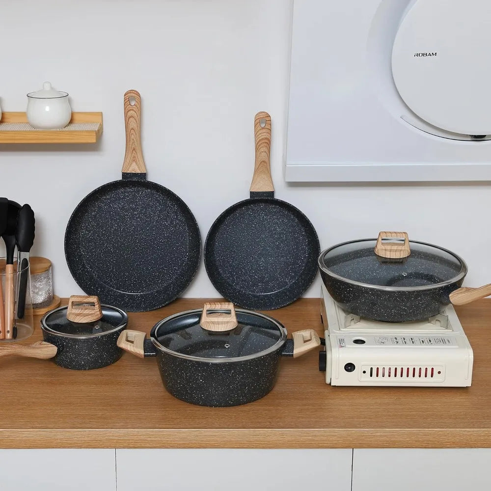 US Ceramic Nonstick Cookware Set Pots And Pans