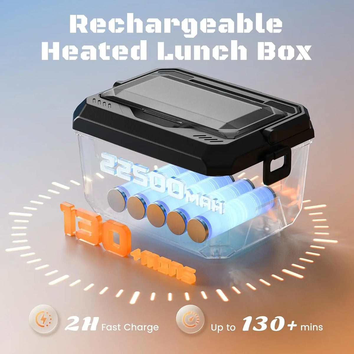 Portable Electric Heated Lunch Box With Stainless Steel Container